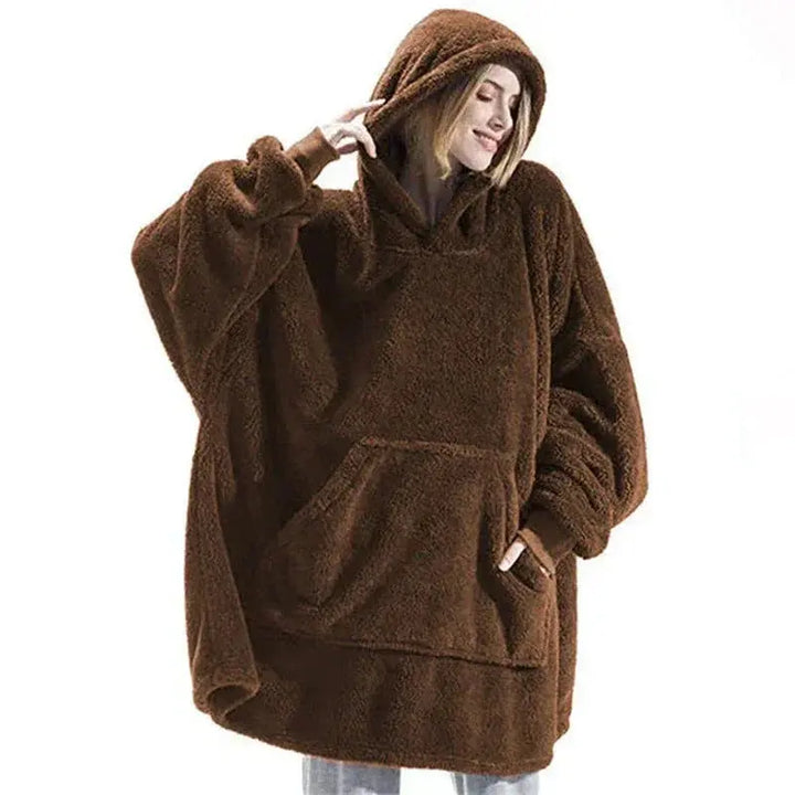 Oversized Double Fleece Hoodie Blanket in One Size | Wearable Blanket Comfort | Loungewear