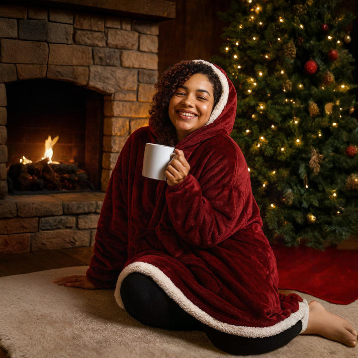 Oversized Hooded Wearable Blanket with Front Pocket, One Size | Hooded Blanket With a Pocket | Wearable Blankets
