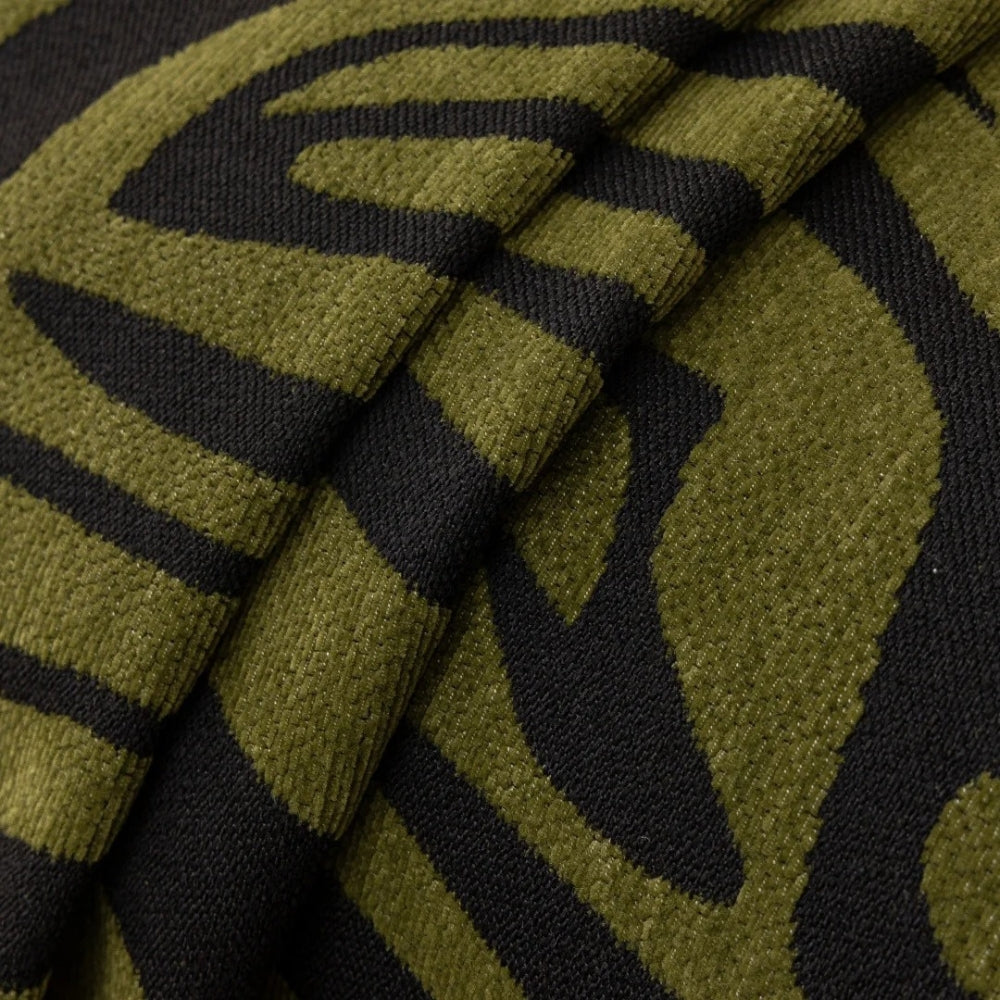 Zebra Geometric Chenille Sofa Cover with Tassels in Nine Sizes | Bold Stripes Dressed in Tassels | Sofa Covers