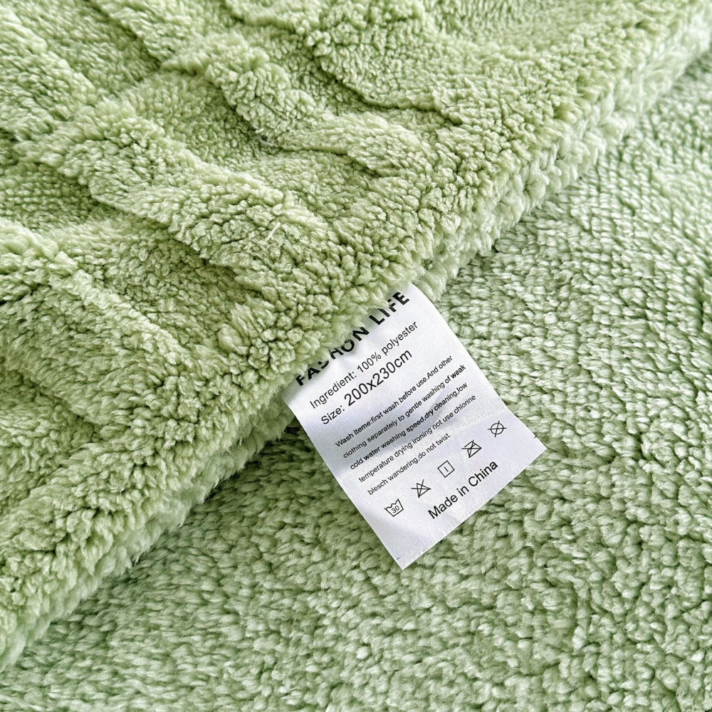 Embossed Grid Plaid Winter Blanket, Double-Layer Soft Microfiber | Embossed Grid Texture, Cosy Warmth | Throw Blankets