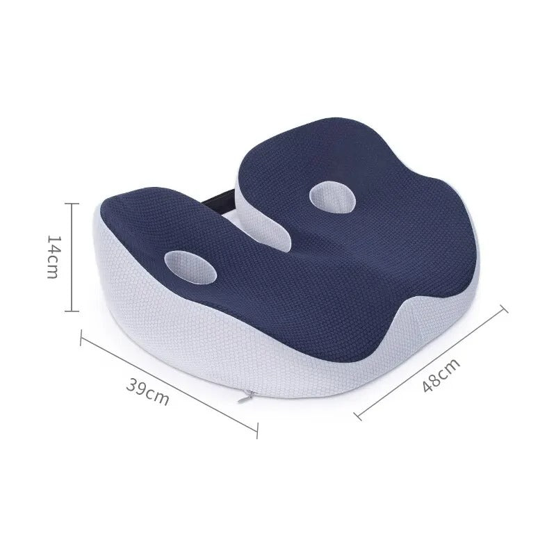 Ergonomic Memory Foam Seat Cushion with Tailbone Contour for Office and Car | Seat Comfort for Long Sitting | Seat Cushions