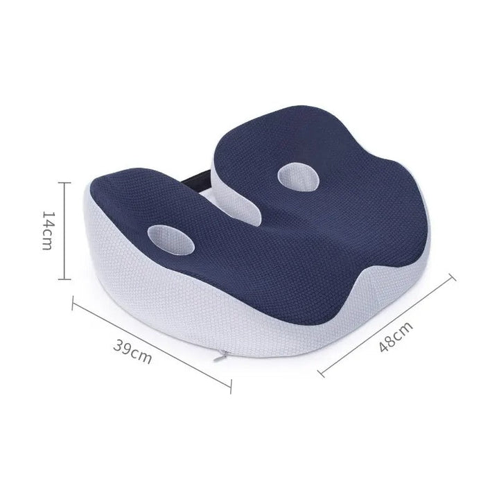 Ergonomic Memory Foam Seat Cushion with Tailbone Contour for Office and Car | Seat Comfort for Long Sitting | Seat Cushions