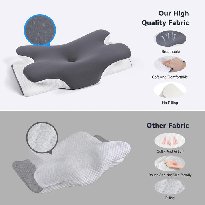 Adjustable Memory Foam Pillow with Neck Support for Side and Back Sleepers