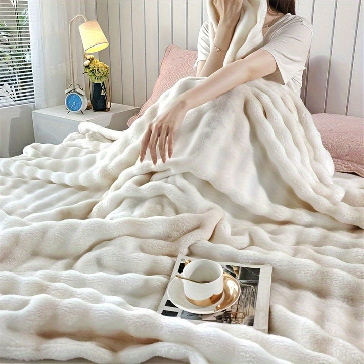 Coral Fleece Marble Print Blanket for All Seasons | Silky Coral Fleece Softness | Throw Blankets