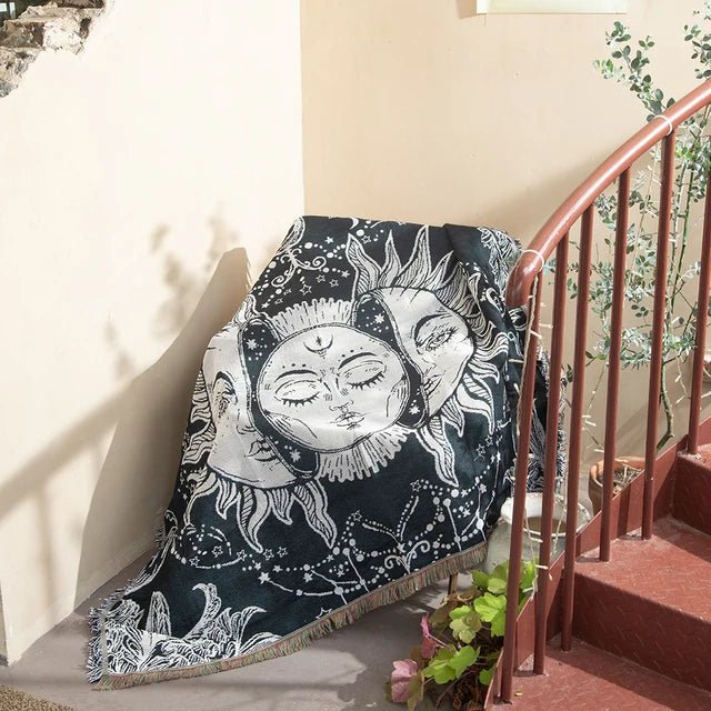 Jacquard Woven Tapestry Throw Blanket with Anti-Pilling Fabric | Woven Tapestry Art for Your Home | Throw Blankets