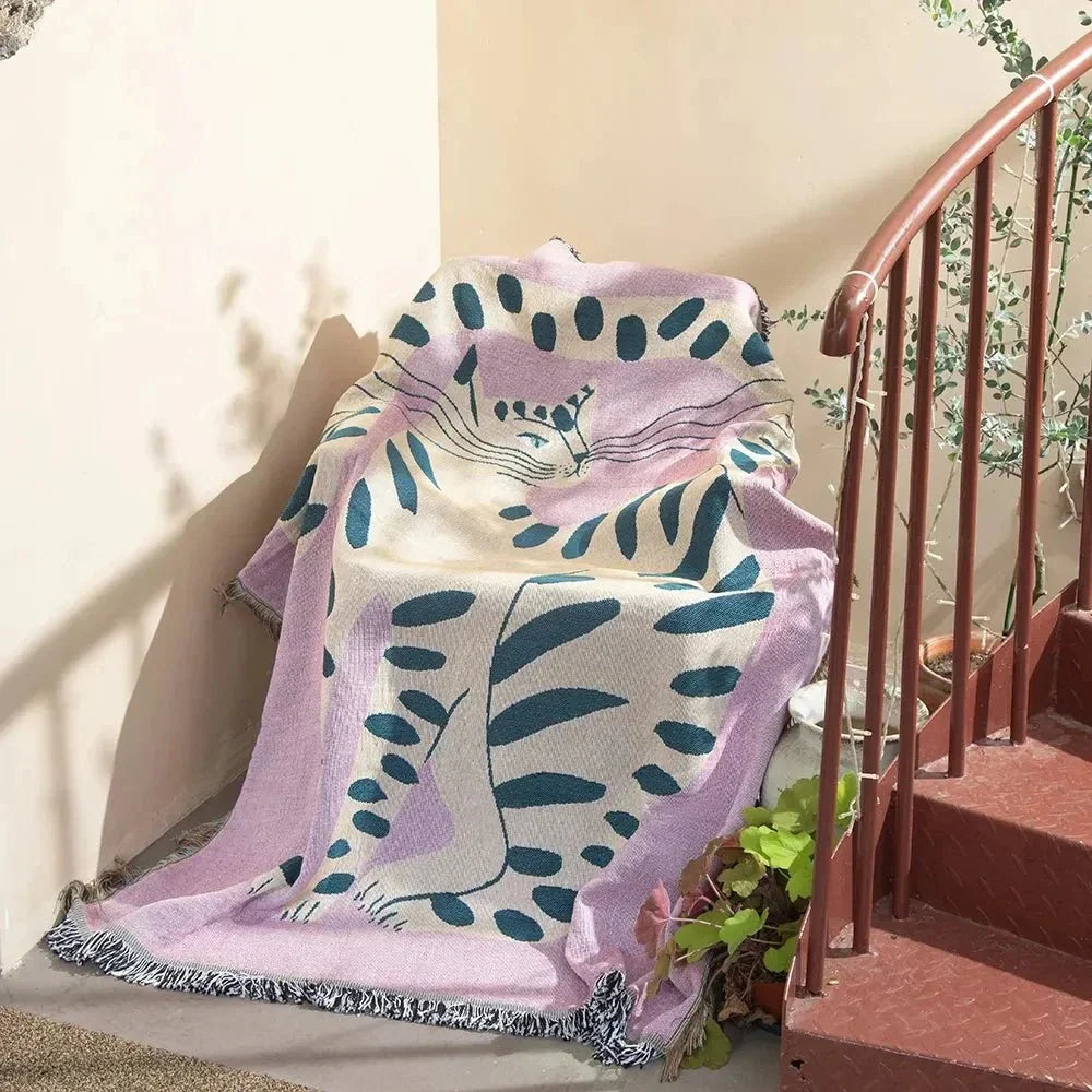 Jacquard Woven Tapestry Throw Blanket with Anti-Pilling Fabric | Woven Tapestry Art for Your Home | Throw Blankets