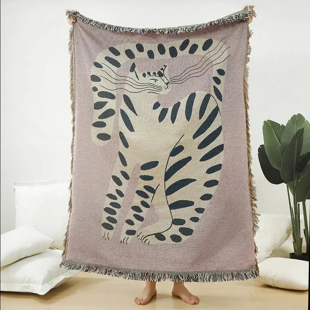Jacquard Woven Tapestry Throw Blanket with Anti-Pilling Fabric | Woven Tapestry Art for Your Home | Throw Blankets