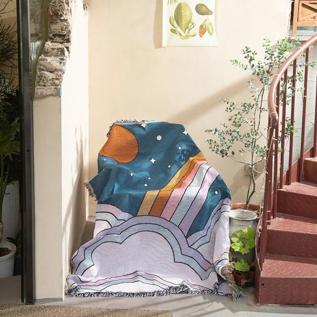 Jacquard Woven Tapestry Throw Blanket with Anti-Pilling Fabric | Woven Tapestry Art for Your Home | Throw Blankets