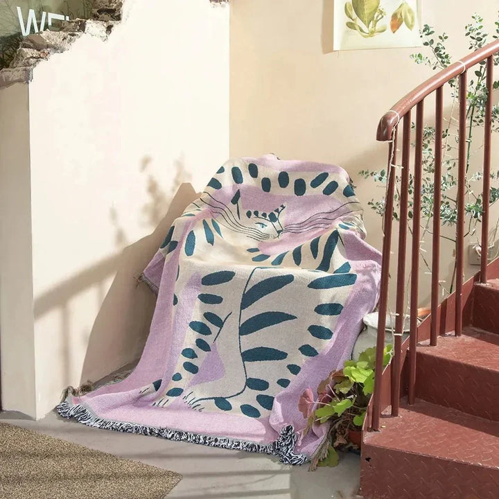 Jacquard Woven Tapestry Throw Blanket with Anti-Pilling Fabric | Woven Tapestry Art for Your Home | Throw Blankets