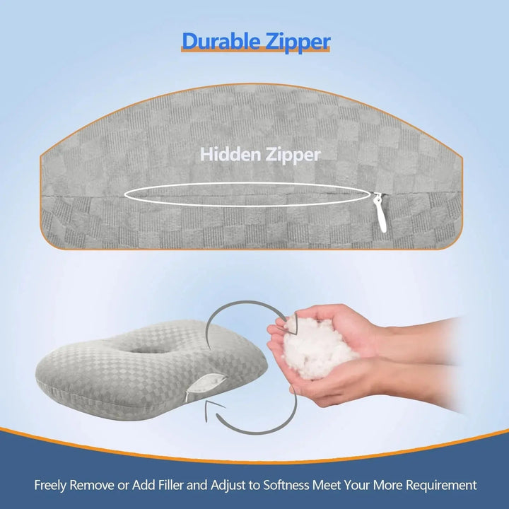 Adjustable Curved Ear Support Pillow with Ventilation Opening | Comfort for Ear-Friendly Sleep | Bed Pillows