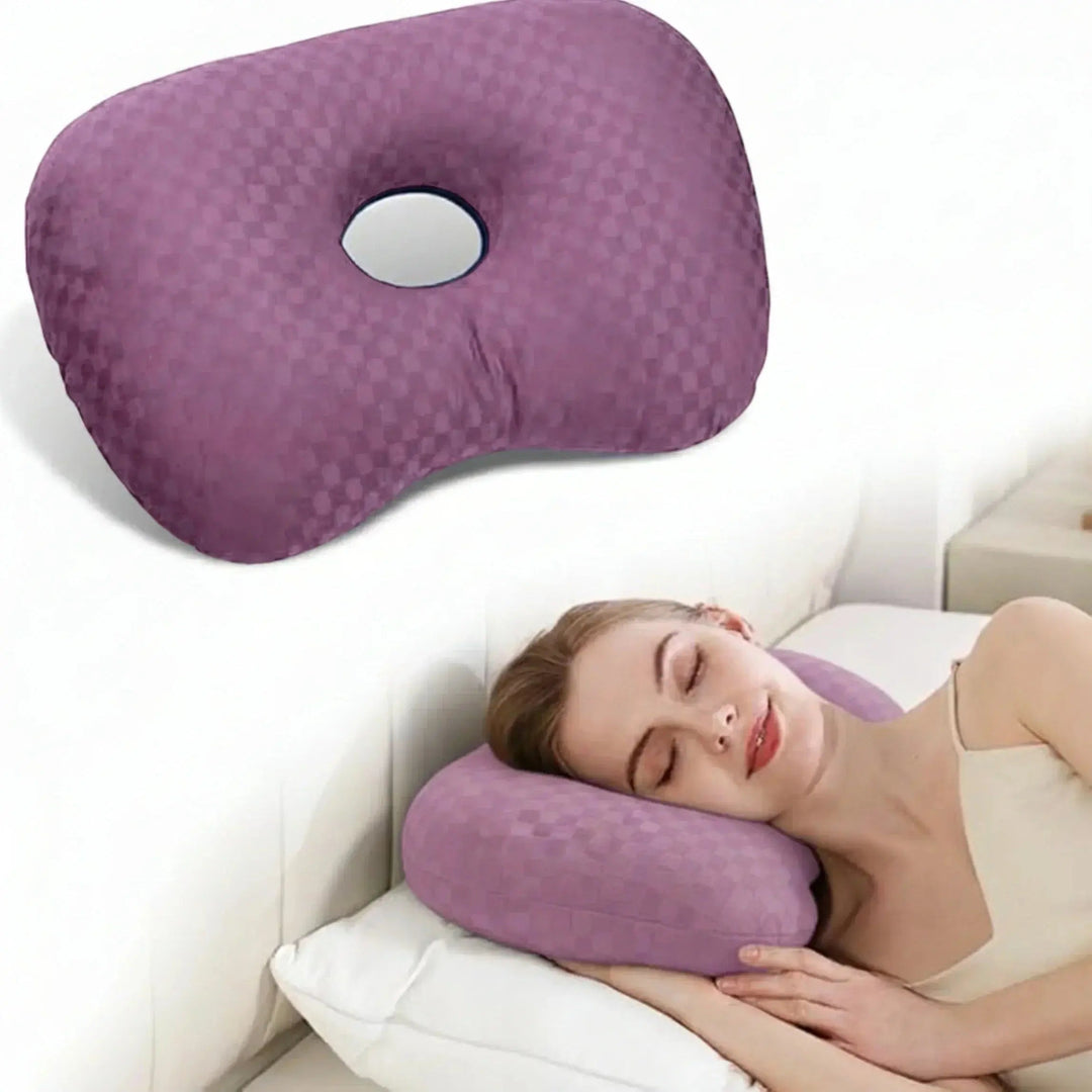 Adjustable Curved Ear Support Pillow with Ventilation Opening | Comfort for Ear-Friendly Sleep | Bed Pillows
