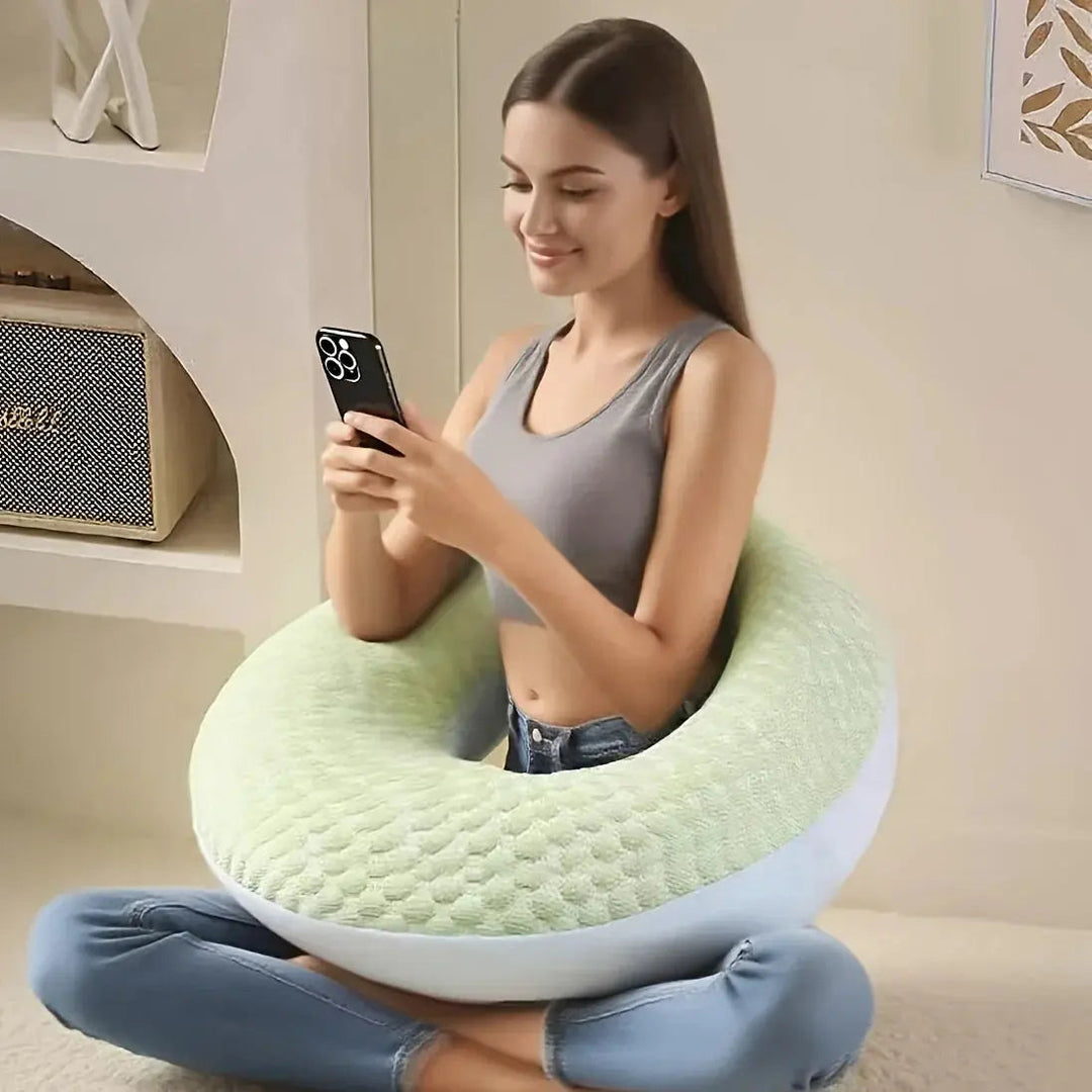 U-Shaped Reading and Crochet Arm Support Pillow for Bed or Sofa | Comfortable Lap Pillow for Hobbies | Lap Pillows