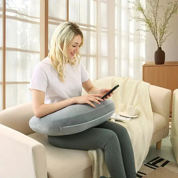U-Shaped Reading and Crochet Arm Support Pillow for Bed or Sofa | Comfortable Lap Pillow for Hobbies | Lap Pillows