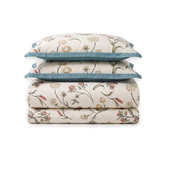 Four Piece Microfiber Floral Duvet Cover Set with Hidden Zipper | Floral Microfiber with Hidden Zipper | Bedding Sets