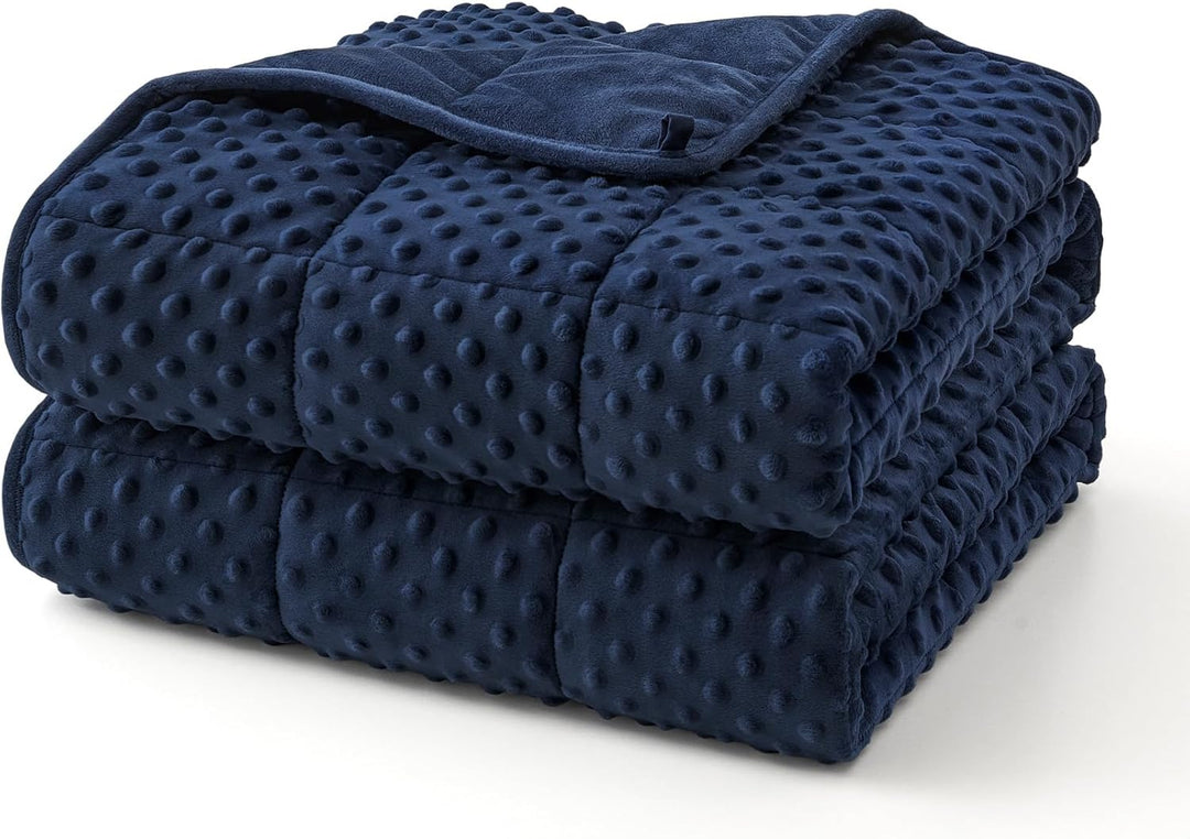 Dots Weighted Blanket with Cooling Microfiber Layer, 5 to 25 lb | Dotted Weighted Blanket That Stays Cool | Weighted Blankets