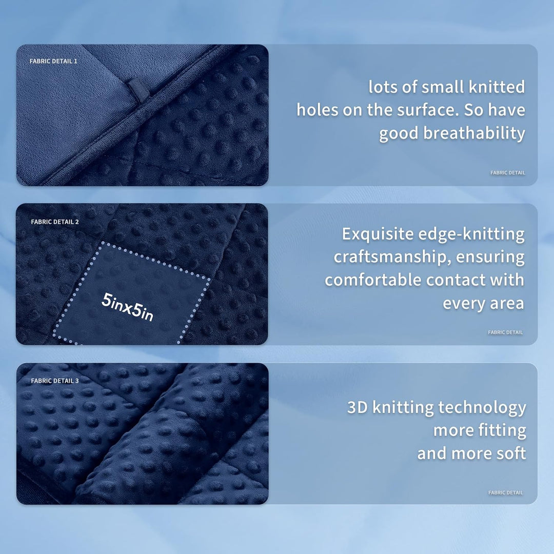 Dots Weighted Blanket with Cooling Microfiber Layer, 5 to 25 lb | Dotted Weighted Blanket That Stays Cool | Weighted Blankets