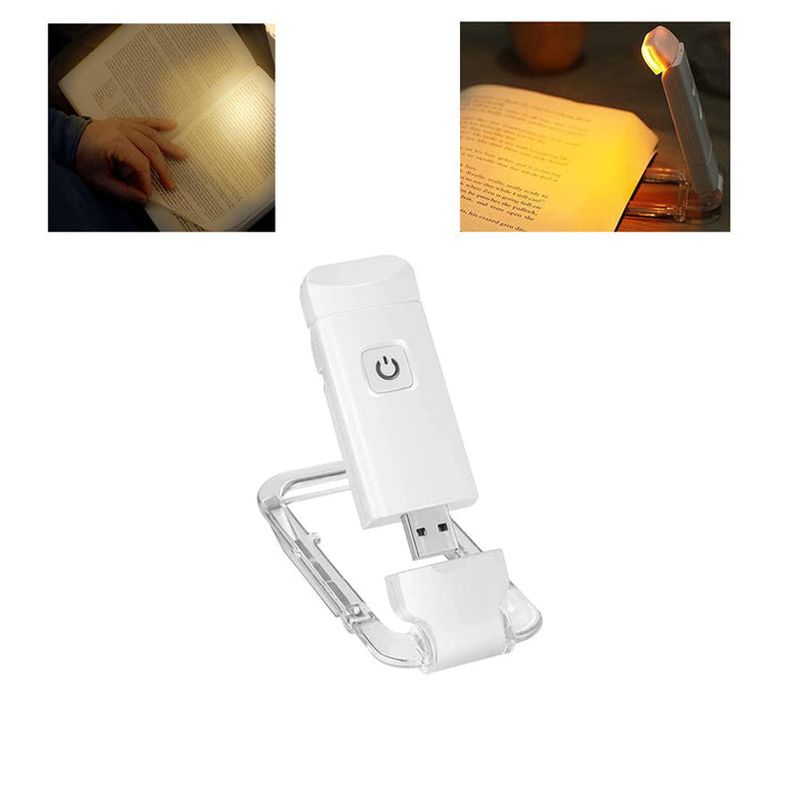 Clip-On Book Light with USB Charging and Flexible Neck, Warm 3000K Glow | Warm Page Light You Can Aim | Reading Lights