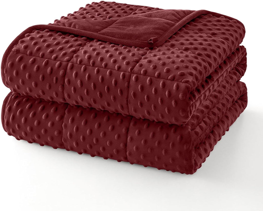 Dots Weighted Blanket with Cooling Microfiber Layer, 5 to 25 lb | Dotted Weighted Blanket That Stays Cool | Weighted Blankets