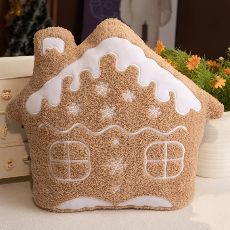 Gingerbread Christmas Plush Pillow, 36 cm Cookie-Shaped Decor | Cookie-Inspired Holiday Cheer | Holiday Decor