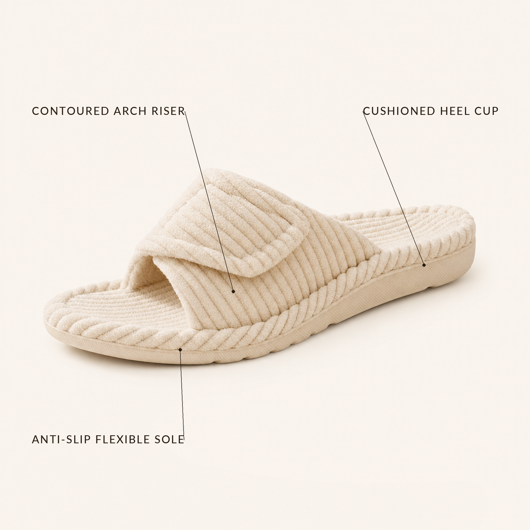 Orthopaedic Arch Support Corduroy Slippers with Anti-Slip Sole | Cloud-Soft Slippers With Arch Support | Slippers