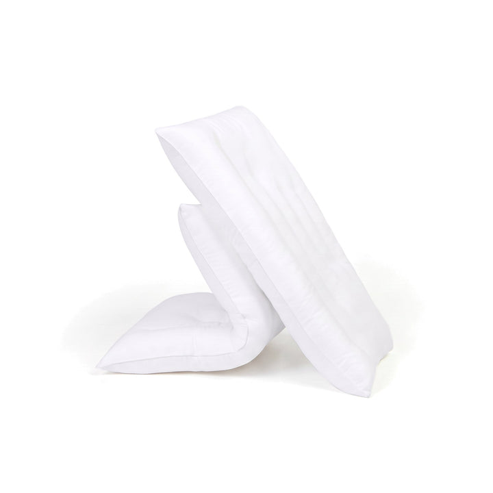 Pure Cotton Low Loft Thin Pillow for Stomach and Back Sleepers | Slim Comfort for Flatter Sleep | Bed Pillows