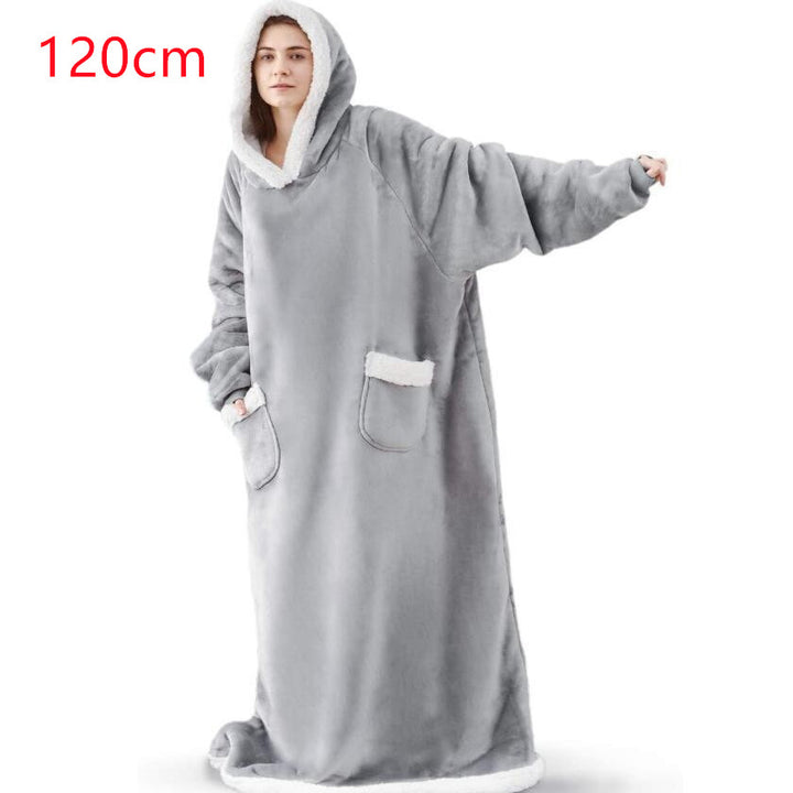 Oversized hoodie blanket with sherpa hood