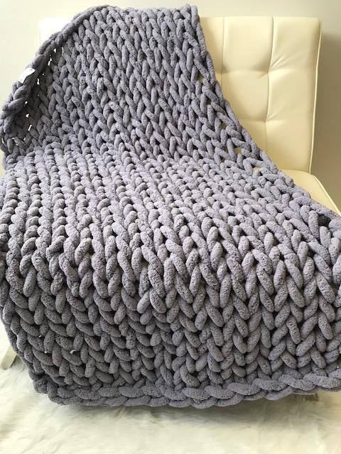 Chunky Knit Style Throw Blanket with Thick Woven Texture | Chunky Knit Texture, Calm Weight | Throw Blankets