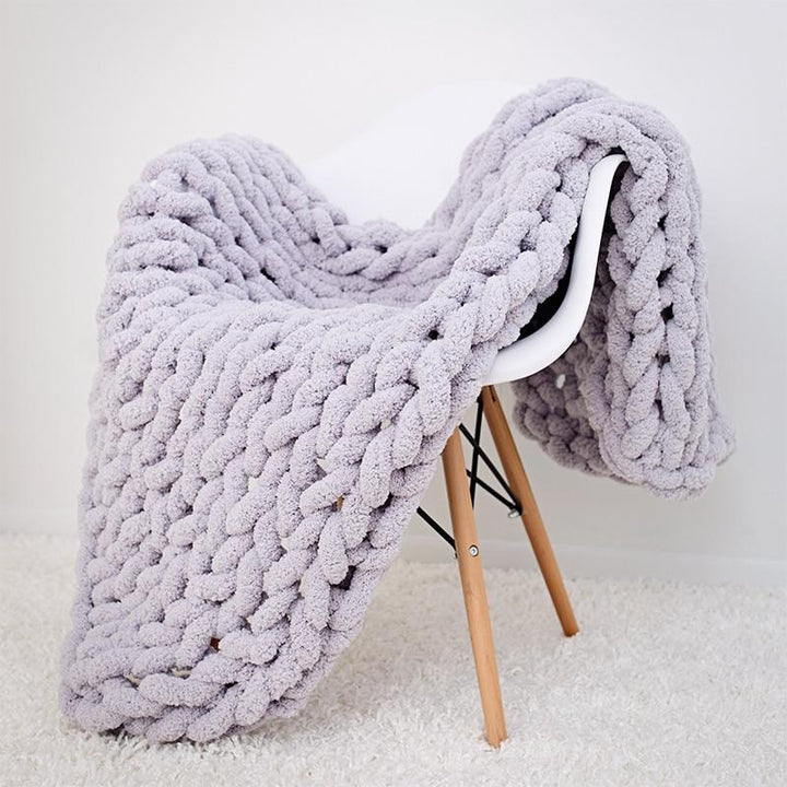 Chunky Knit Style Throw Blanket with Thick Woven Texture | Chunky Knit Texture, Calm Weight | Throw Blankets