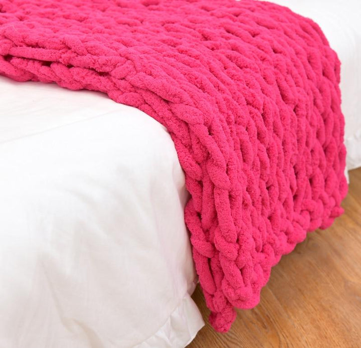 Chunky Knit Style Throw Blanket with Thick Woven Texture | Chunky Knit Texture, Calm Weight | Throw Blankets