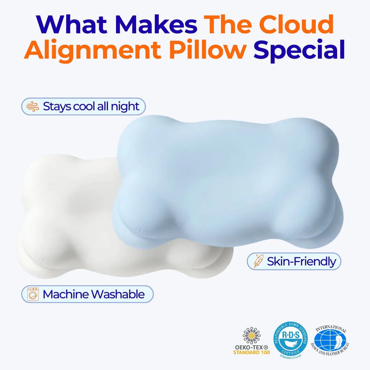 Adjustable Cloud Memory Foam Pillow with Dual Height Layers | Two Heights in One Soft Cloud | Bed Pillows