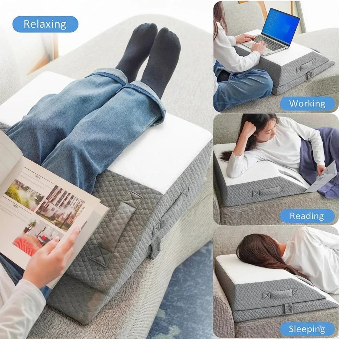 Comfort Elevation Memory Foam Wedge Pillow for Beds and Sofas | Gentle Incline for Relaxed Rest | Wedge Pillows