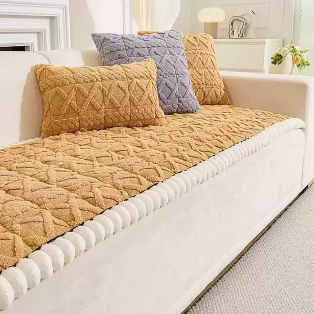 Plush Diamond Quilted Sofa Protector Cover with Anti Slip Backing | Plush Diamond Quilted Seat Cover | Sofa Covers