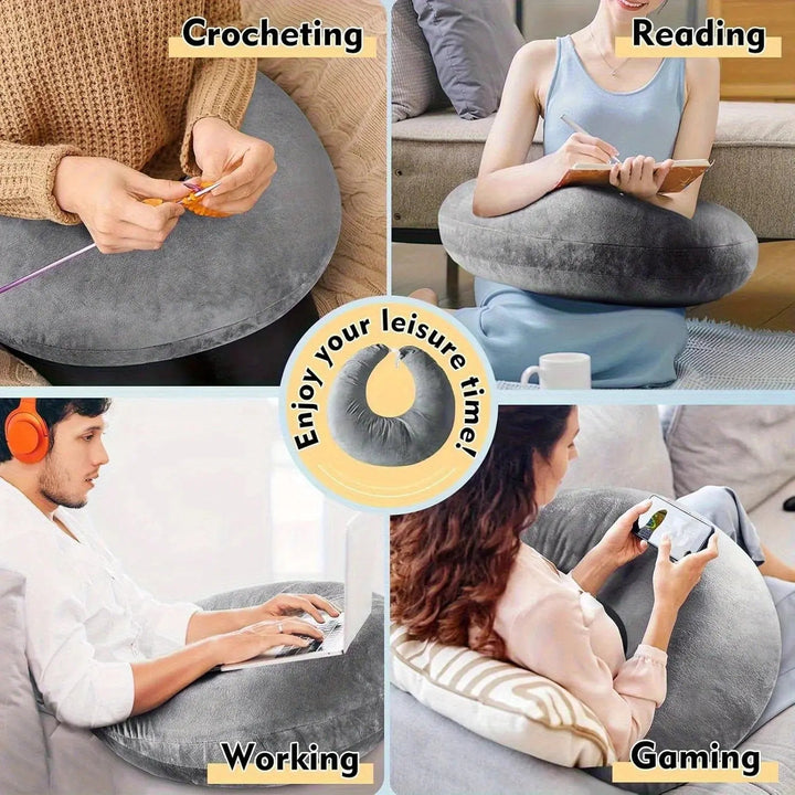 U-Shaped Reading and Crochet Arm Support Pillow for Bed or Sofa | Comfortable Lap Pillow for Hobbies | Lap Pillows