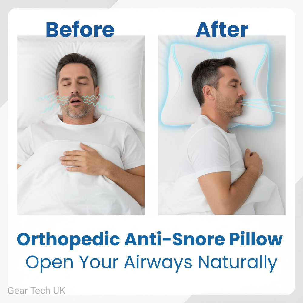 Davy | Pillow for Sleep Apnea &amp; Snoring Relief – Ergonomic Memory Foam Anti-Snore Pillow for Better Breathing &amp; Deep Sleep Support
