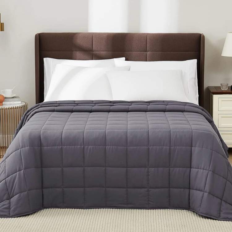 Weighted Blanket with Stitched Pockets and Breathable Zippered Cover | Evenly Weighted Cosy Sleep | Weighted Blankets
