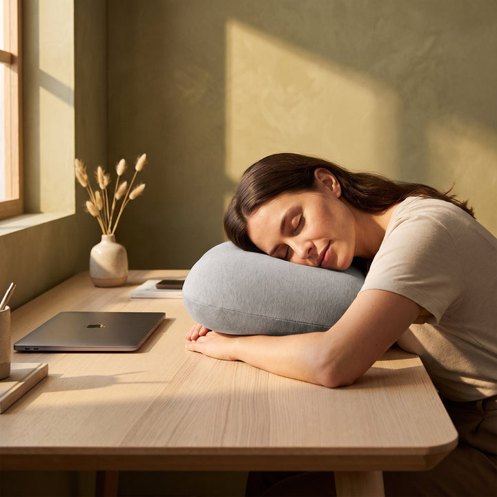 Cushioned Desk Nap Pillow That Folds Small for Your Drawer | Cushioned Cradle for Desk Naps | Nap Pillows