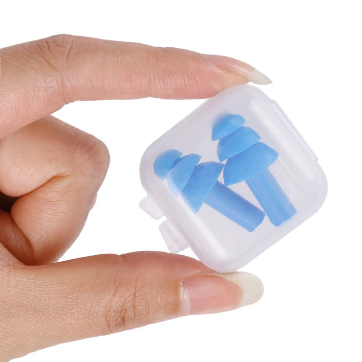 Reusable Silicone Swimming Earplugs with Storage Box for Pool, Sea and Shower | Watertight Comfort for Swimmers | Earplugs