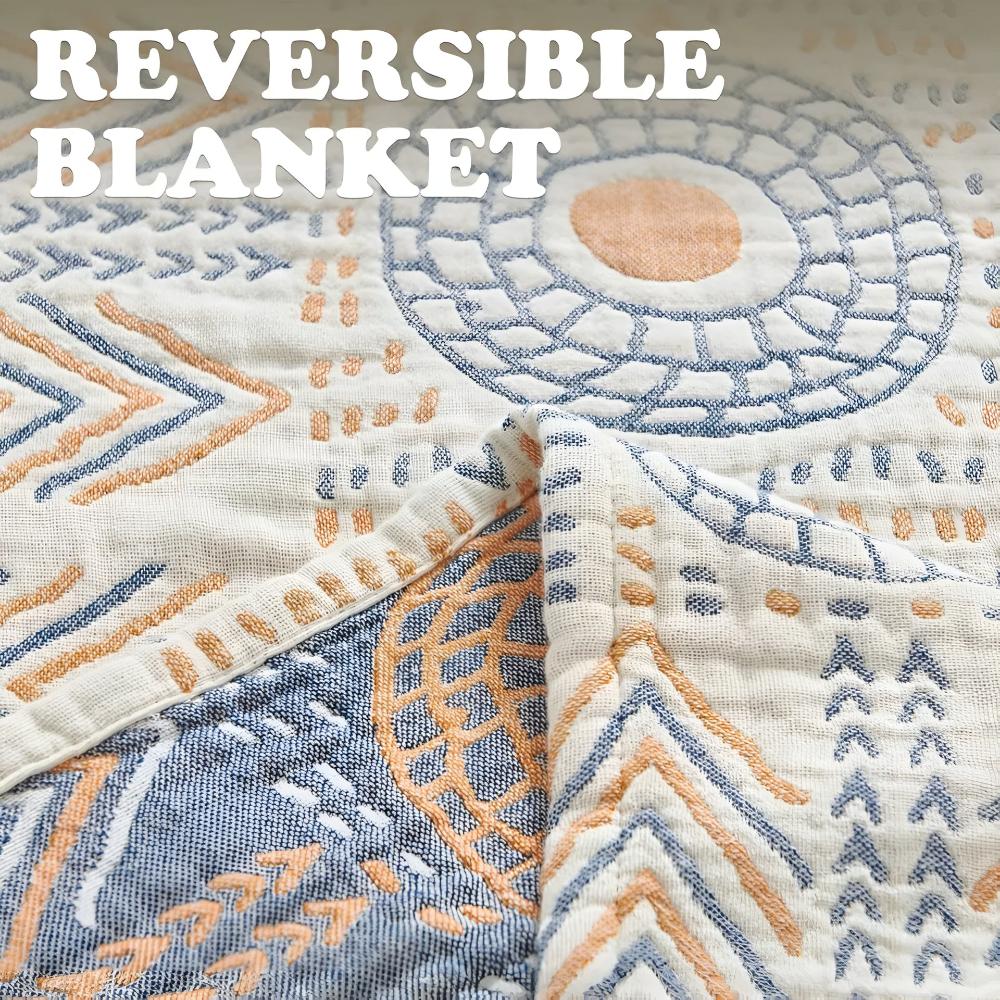 Reversible Boho Cotton Throw Blanket in Four Sizes | Boho Reversible Cotton in Four Sizes | Throw Blankets