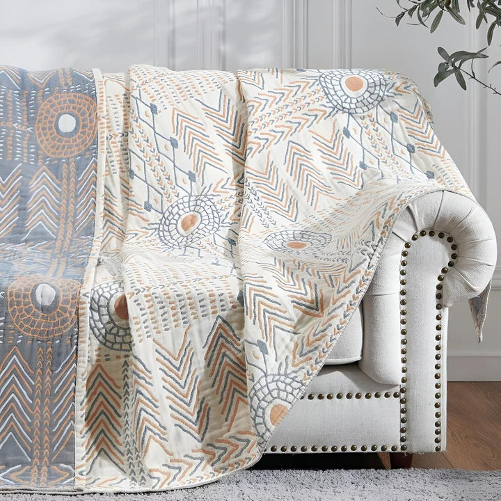 Reversible Boho Cotton Throw Blanket in Four Sizes | Boho Reversible Cotton in Four Sizes | Throw Blankets