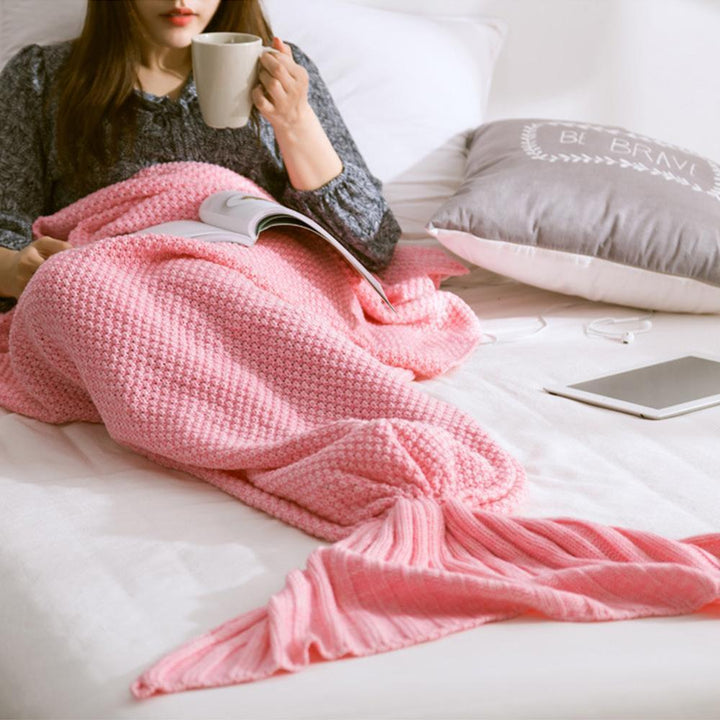Crocheted Mermaid Tail Blanket in Soft Cotton Blend, Child and Adult | Snuggly Mermaid Tail Crochet | Throw Blankets