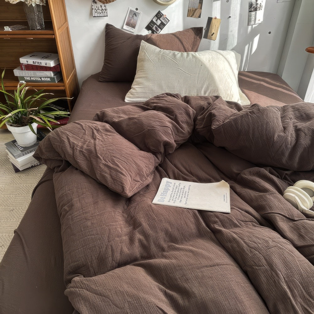 Earthy Beige and Brown Duvet Cover Set with Flat or Fitted Sheet | Earthy Tones for a Calm Bedroom | Bedding Sets
