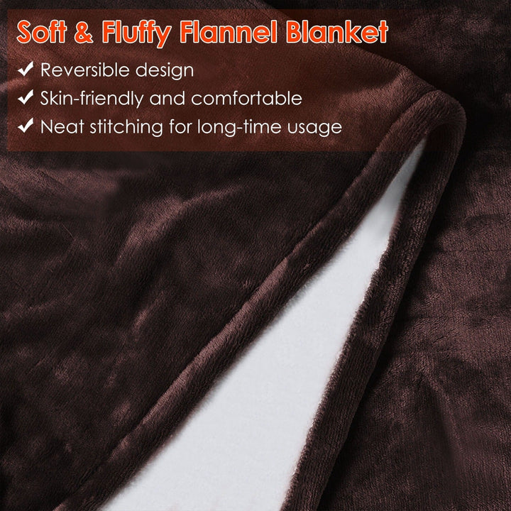 Electric Heated Flannel Blanket with 6 Heat Settings and 1-8 Hour Timer | Six Heat Levels, Flexible Timer | Heated Blankets