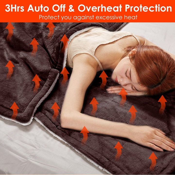 Electric Heated Flannel Blanket with 6 Heat Settings and 1-8 Hour Timer | Six Heat Levels, Flexible Timer | Heated Blankets