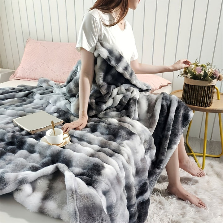 Coral Fleece Marble Print Blanket for All Seasons | Silky Coral Fleece Softness | Throw Blankets