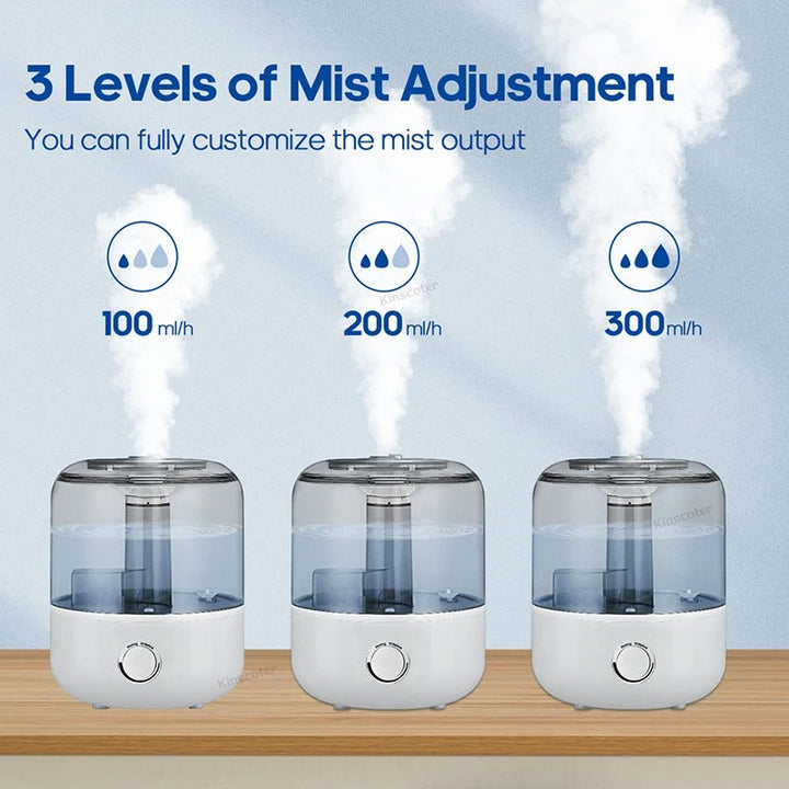 3L Ultrasonic Humidifier with Aroma Diffuser, Adjustable Mist and Remote Control | Moist Air and Calm Scents | Humidifiers