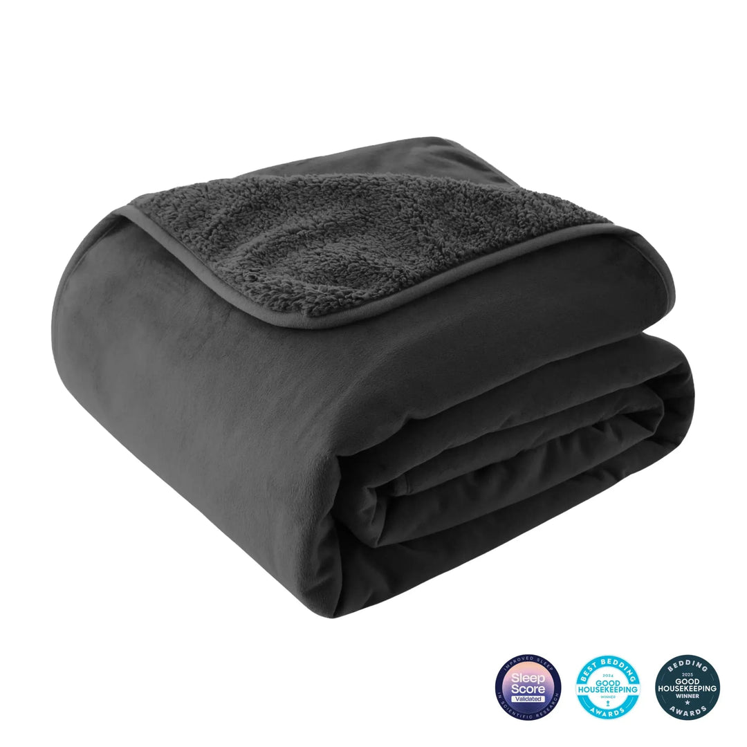 Reversible Sherpa and Flannel Blanket in Three Sizes | Two Soft Sides, Your Choice | Throw Blankets