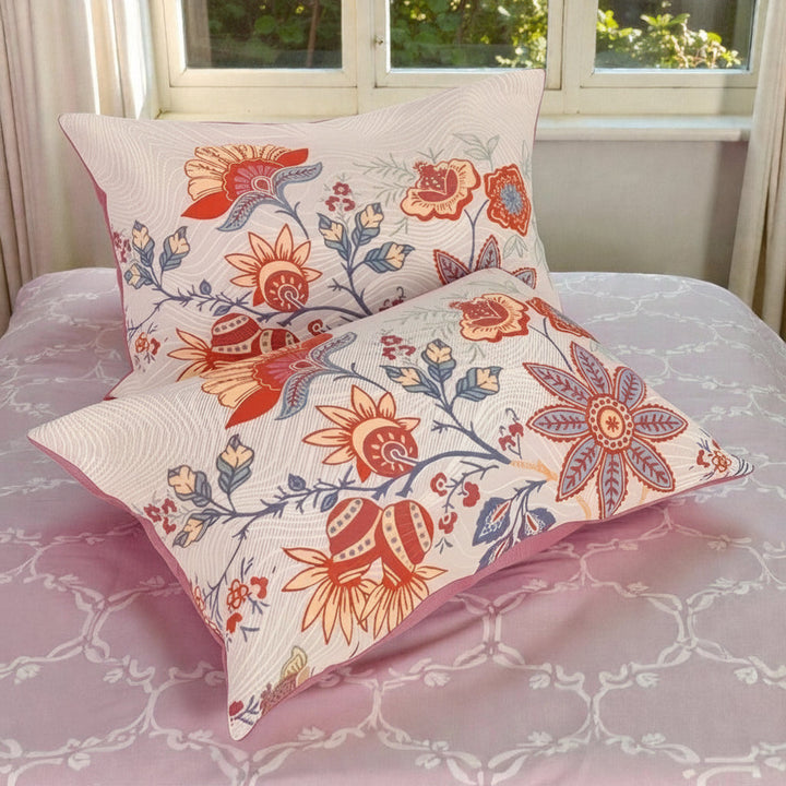 Rustic Floral Boho 100% Cotton Pillowcases, Pack of 2, 20x30in | Boho Blooms for a Fresh Bed | Pillowcases