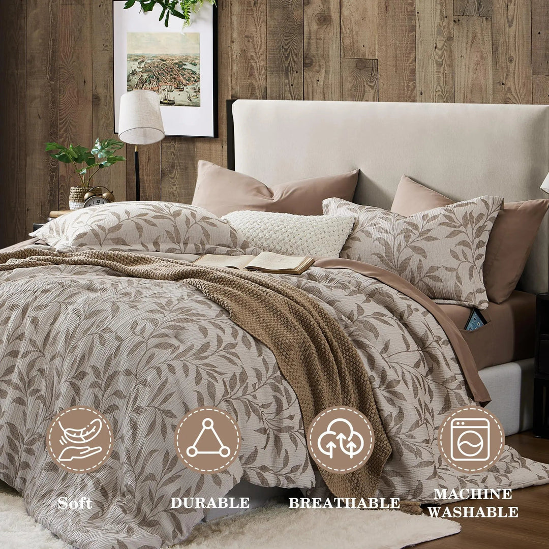 Four Piece Microfiber Floral Duvet Cover Set with Hidden Zipper | Floral Microfiber with Hidden Zipper | Bedding Sets