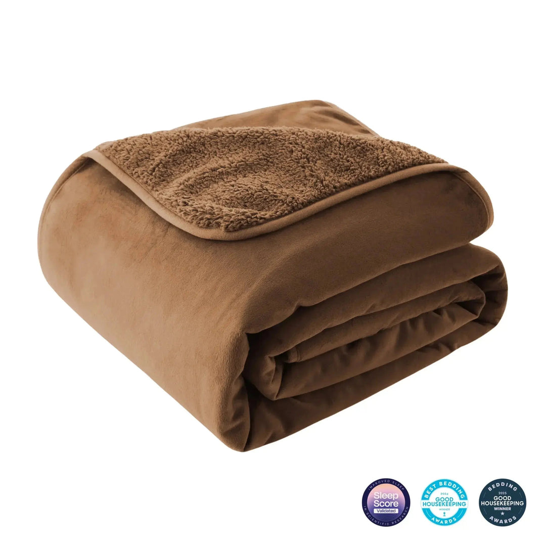 Reversible Sherpa and Flannel Blanket in Three Sizes | Two Soft Sides, Your Choice | Throw Blankets