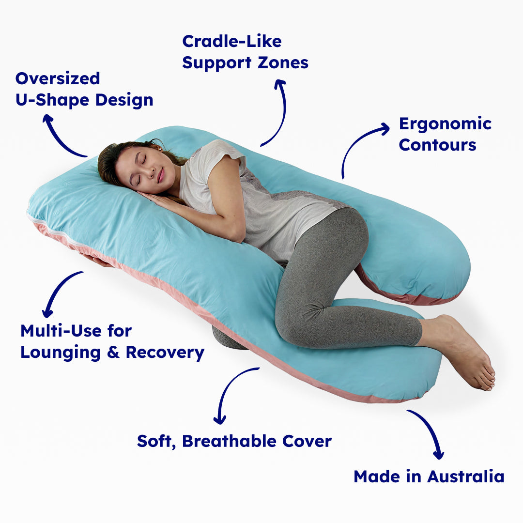 U-Shaped Full Body Pillow for Side Sleepers and Pregnancy with Washable Cover | Wrap-Around Body Pillow Support | Body Pillows